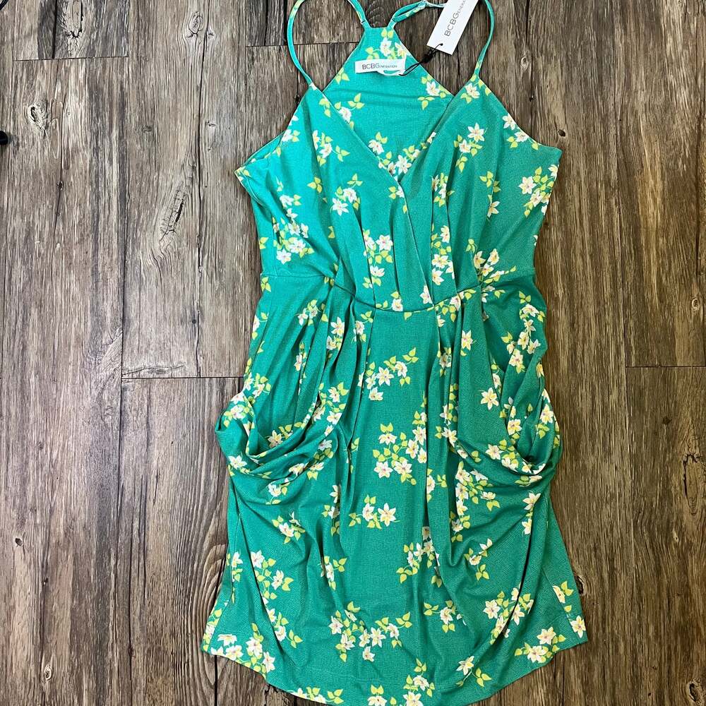 BCBGGeneration Drape Pocket Dress in Juniper